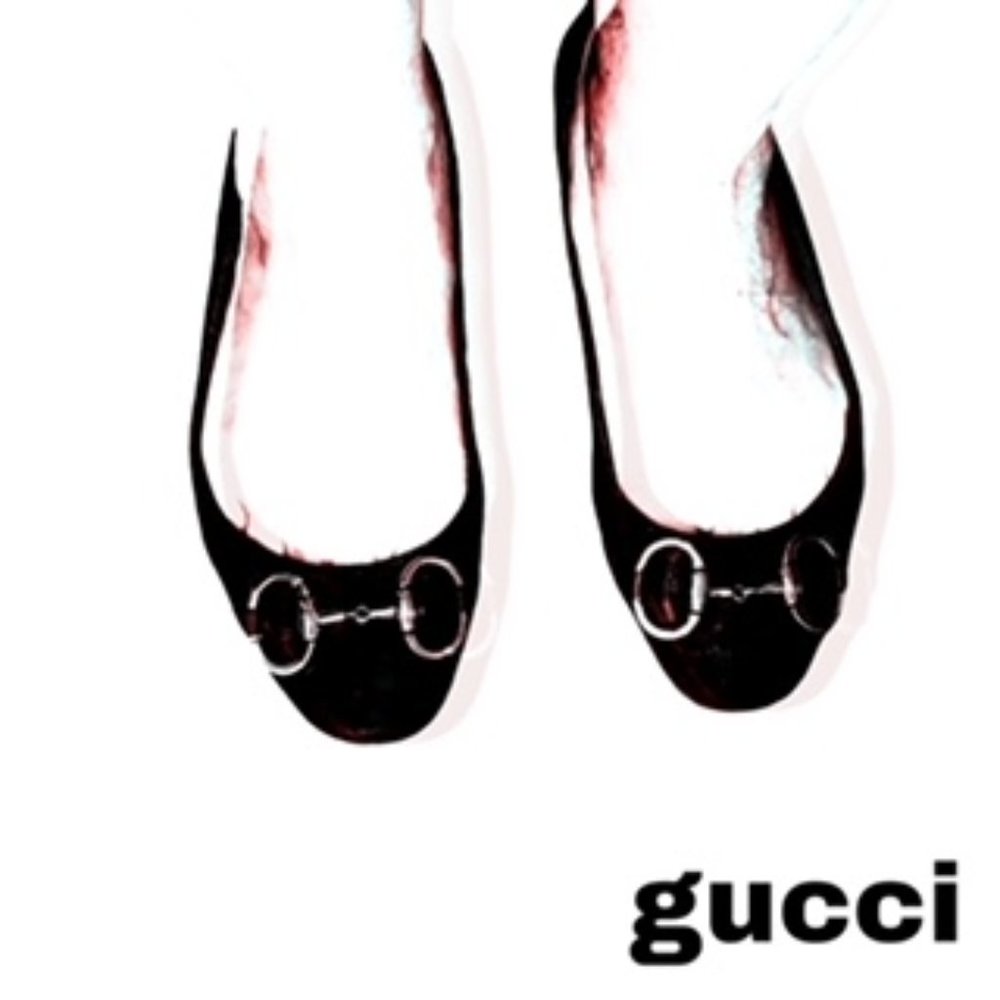 Gucci Black Leather Horsebit Ballet Flats